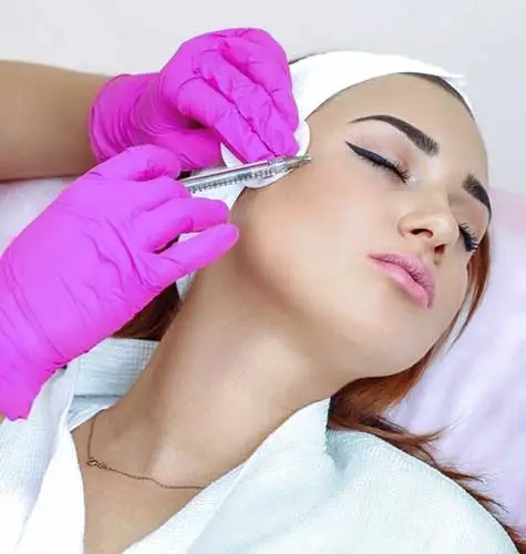 Mesotherapy treatment injection process view