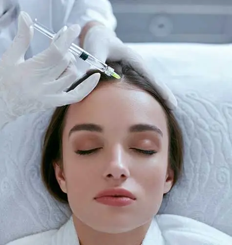 Mesotherapy treatment injection view